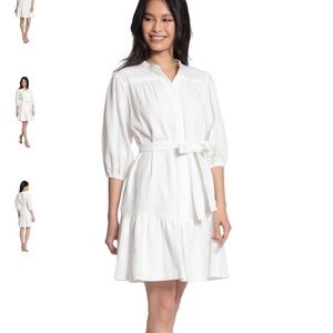 Maggy London White Textured Dress